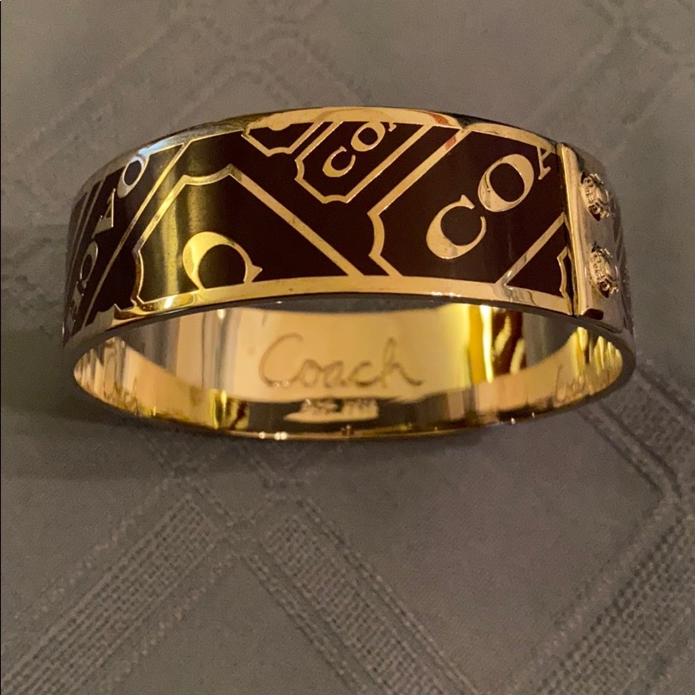Coach Signature Purple and Silver Double Bangle